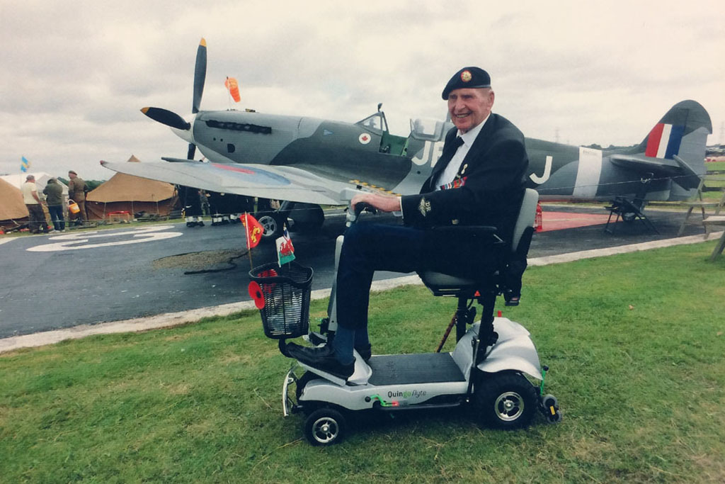 No matter how fast our mobility scooters are they will never be faster than a Spitfire!