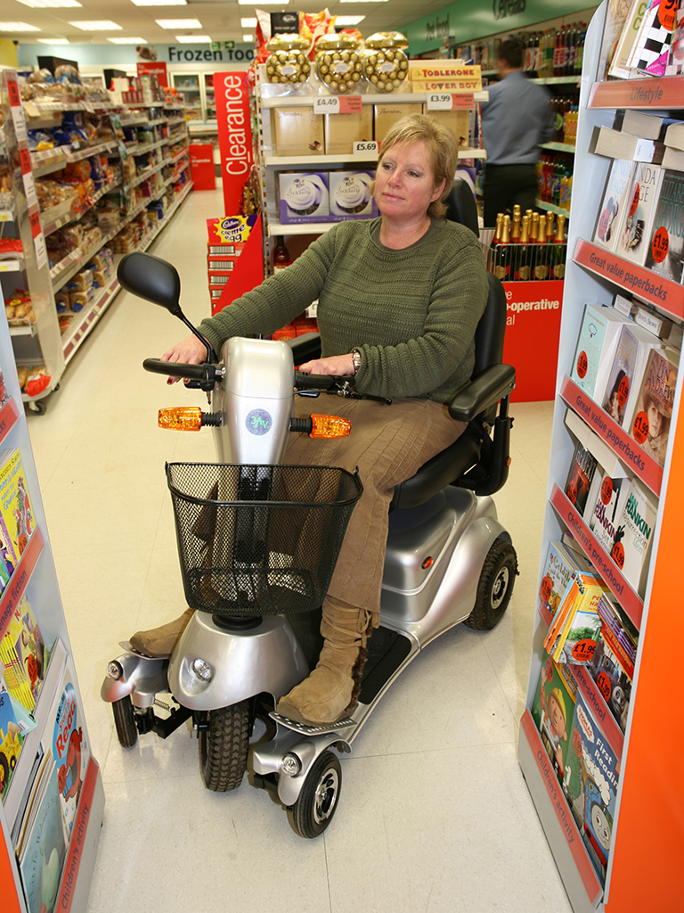Indoor mobility scooter ideal for use in shops