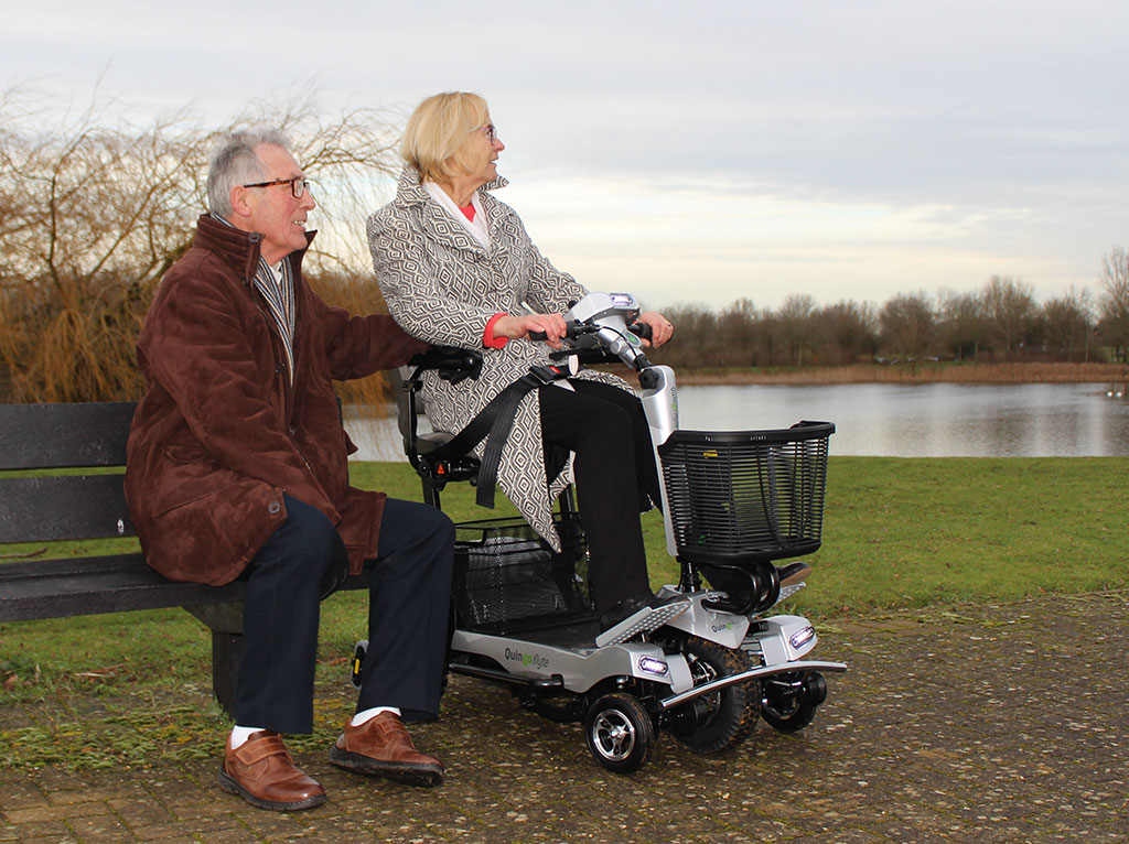 See the outdoor sights from the comfort and safety of a Quingo mobility scooter