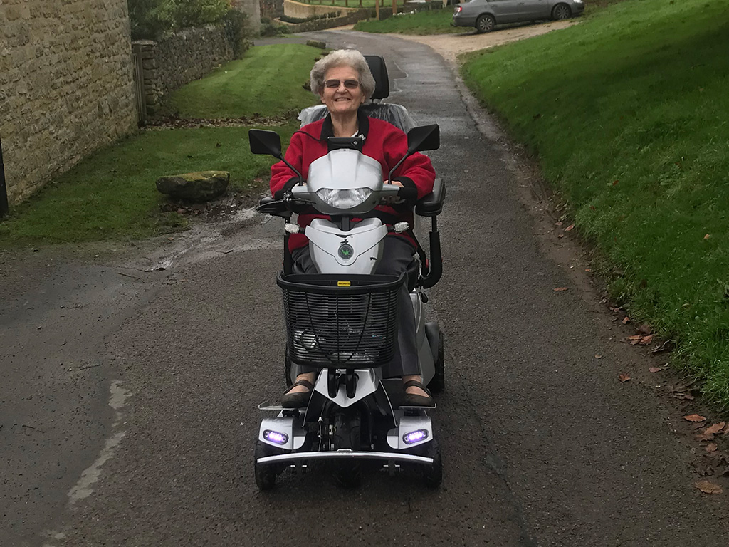 mrs lambe on scooter