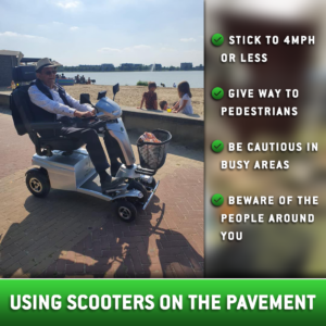 using scooters on the pavement