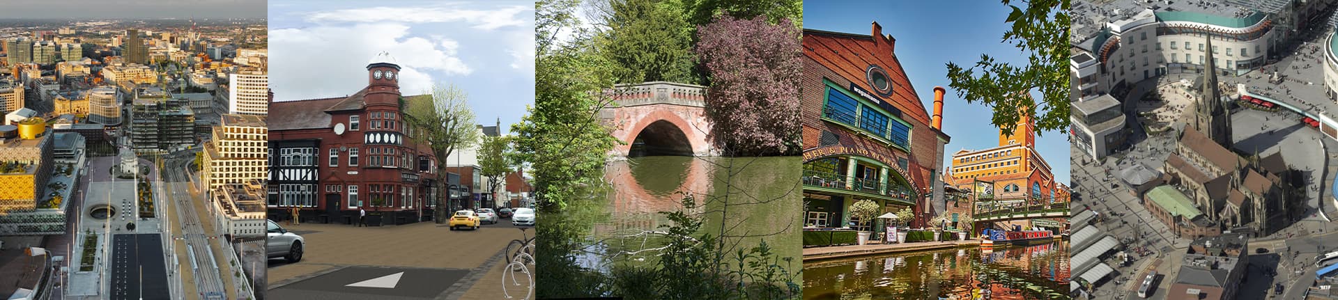 Four different areas located within Birmingham