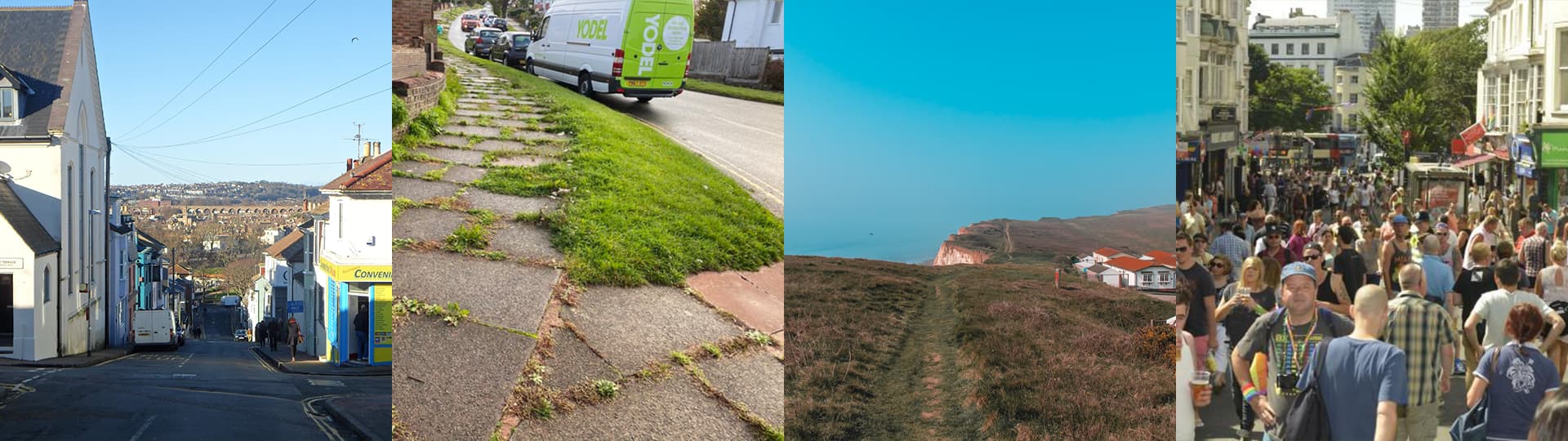 Four different types of terrain located within Brighton
