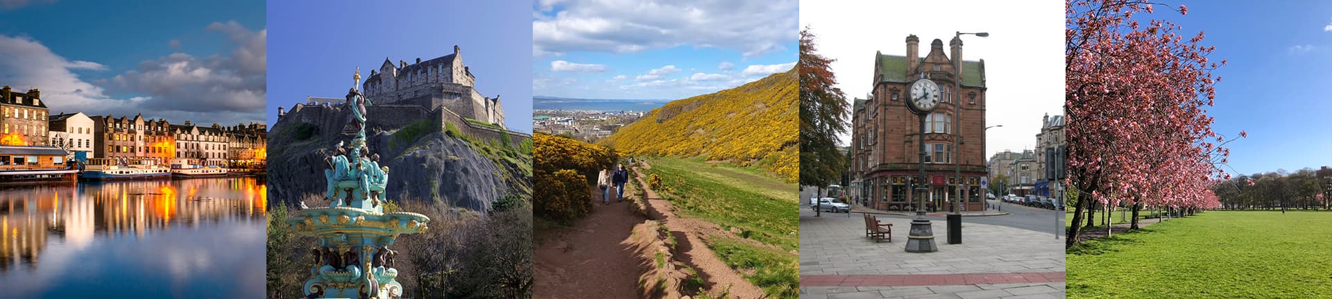 Four different areas located within Edinburgh