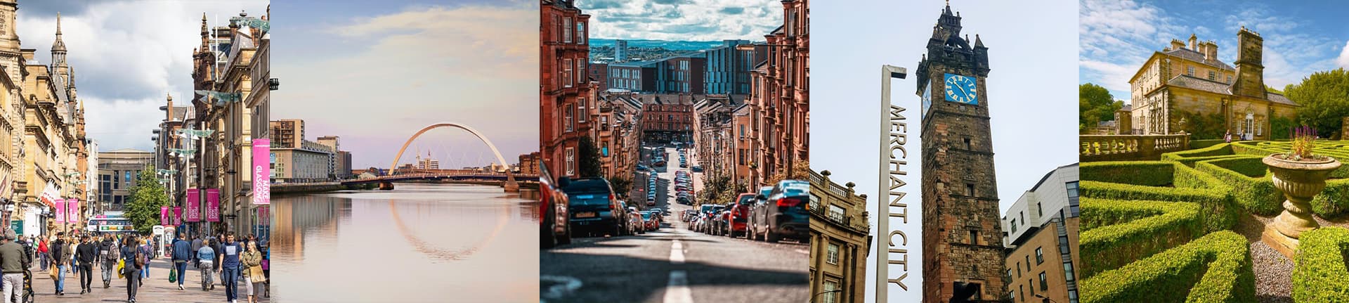 Four different areas located within Glasgow