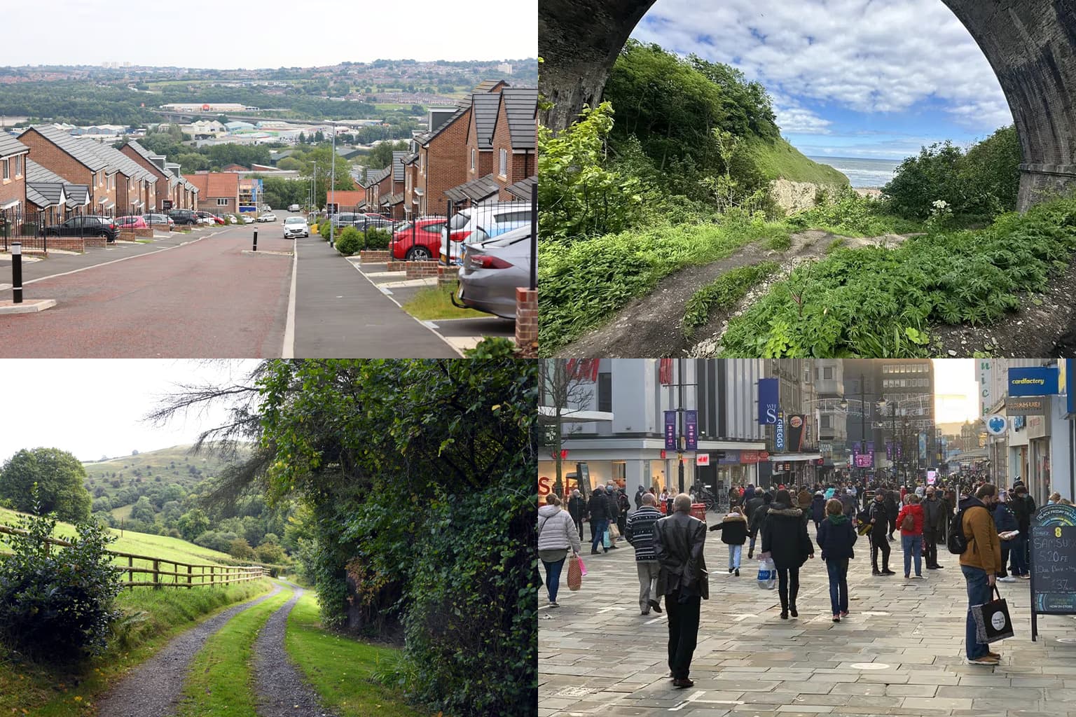 Four different types of terrain located within the North East
