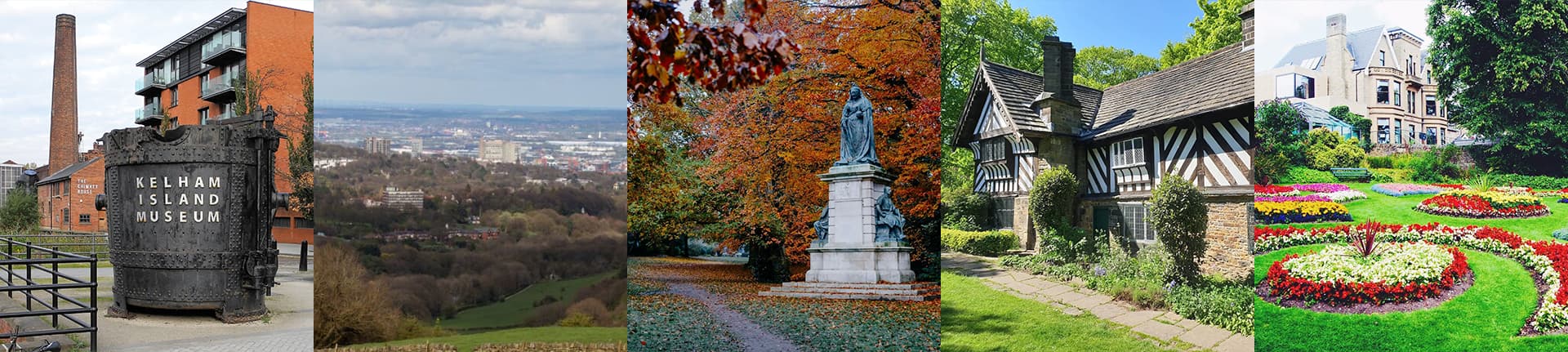 Four different areas located within Sheffield